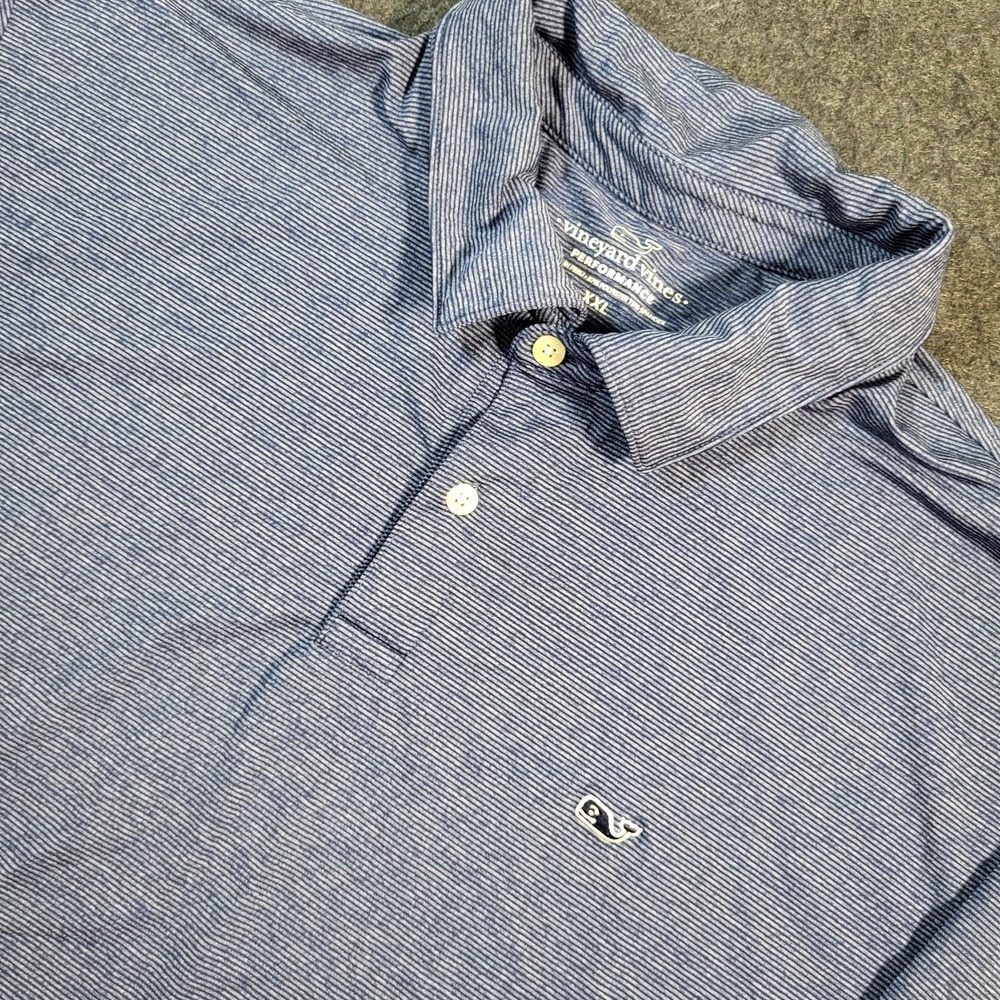 Vineyard Vines Performance Golf Polo XXL Blue Striped